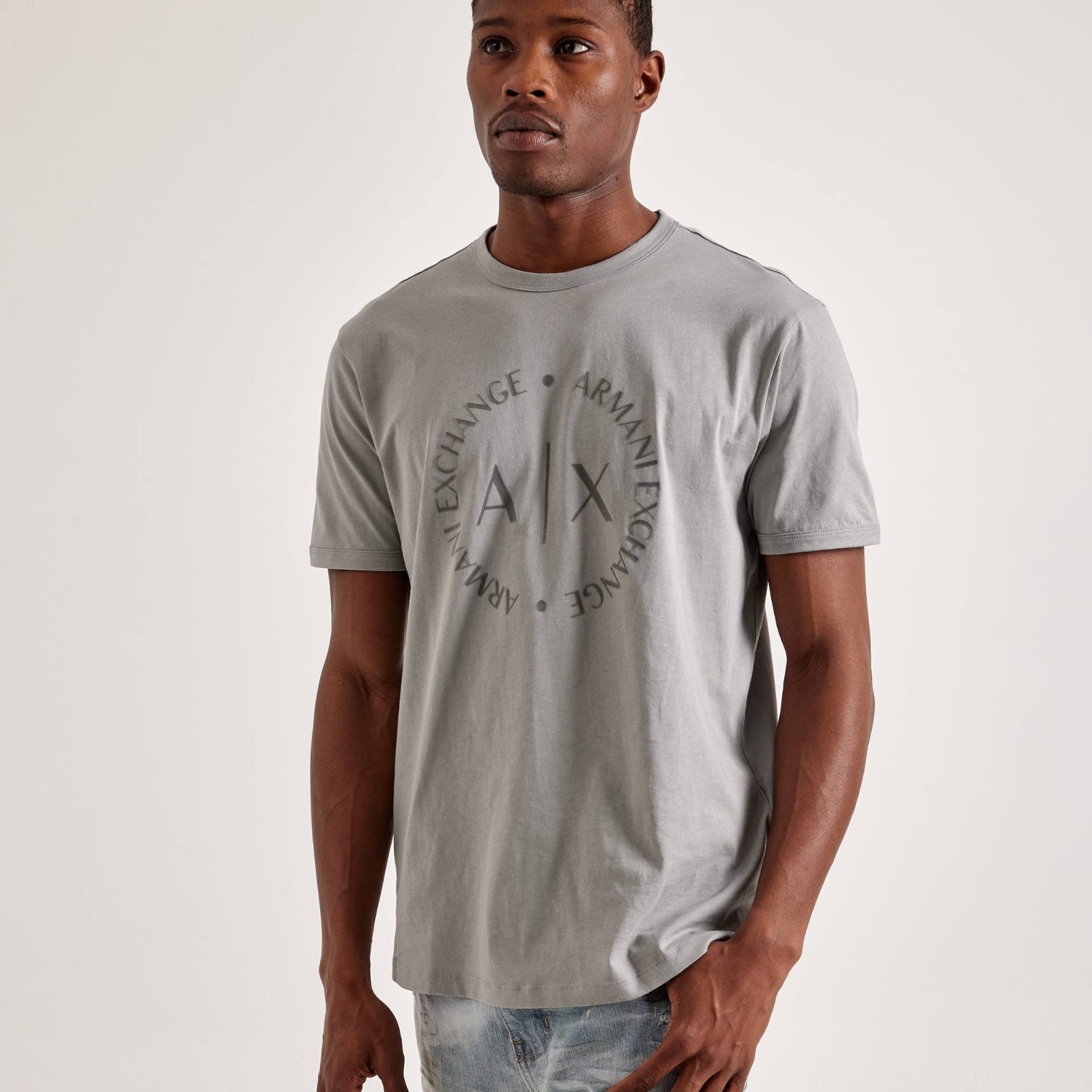 Футболка Armani Exchange A|X чоловіча сіра 8NZTCD Z8H5Z