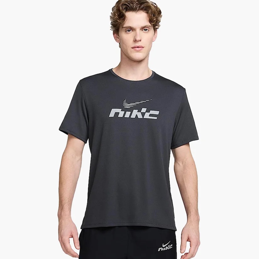 Футболка Nike Df Uv Miler Flash Ss чоловіча сіра IB4127-070